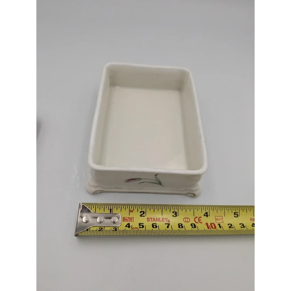 Vintage Rosenthal Selb Germany Porcelain Vanity Trinket Box, Floral, Gold Trim